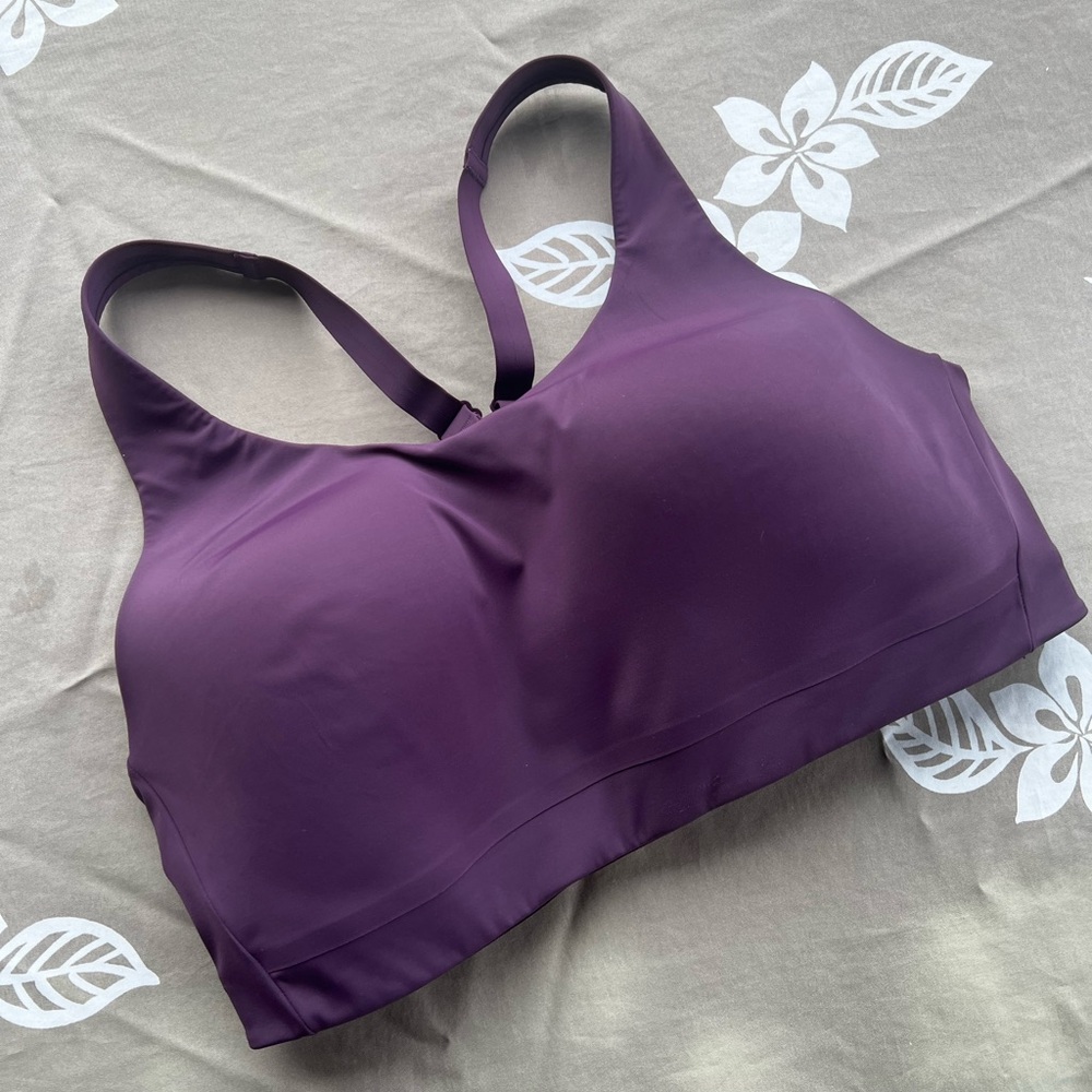 Athleta Purple Sports Bra Padded Adjustable Band And Straps Size 38D